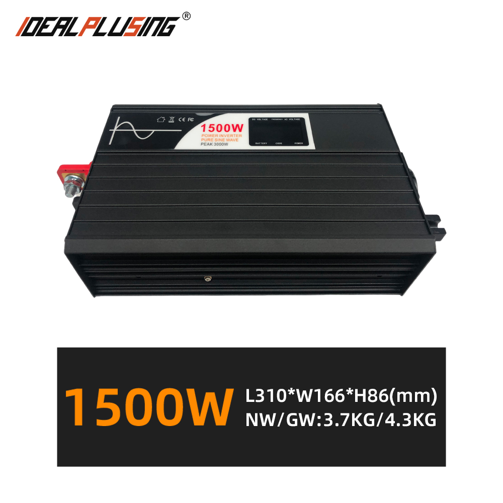 12V/24V/48V/60V/72V Wide Voltage Input Pure Sine Wave Inverter 1500w 110V 120V 220V DC to AC Car Off-grid Inverter
