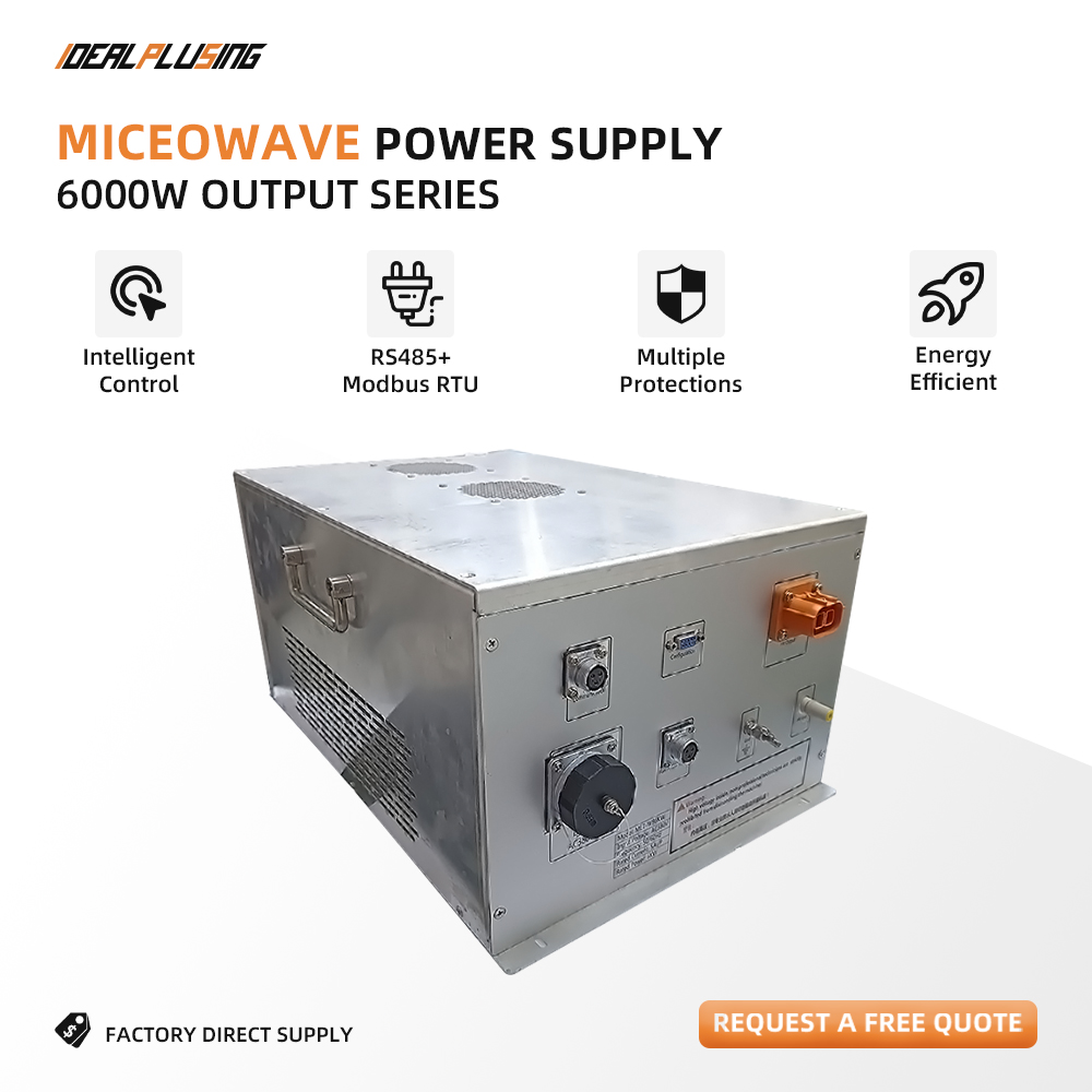 High Efficiency Wide Voltage Range Low Loss 6000W Microwave Adjustable AC DC Power Supply for Industrial Magnetron Drive