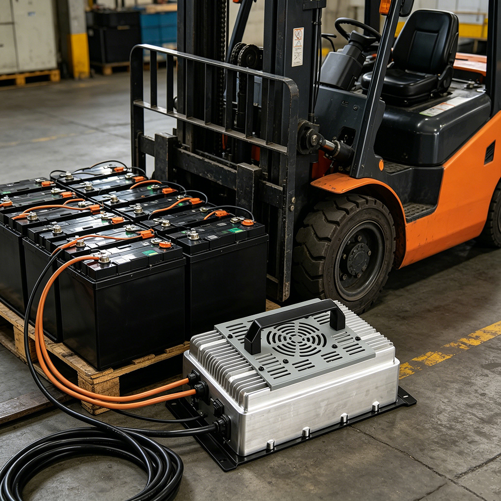 IDEALPLUSING Industrial Grade Heavy Duty Charger Rectifier Fast Charging 48VDC 6600W for Forklift Telecom 6.6kW Power System