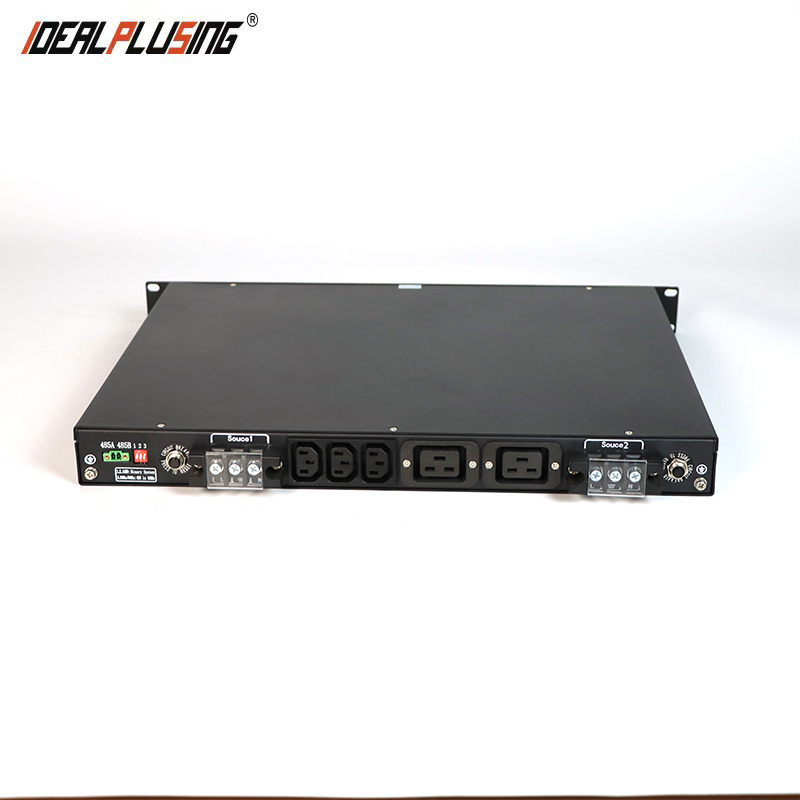 IDEALPLUSING Durable 19 Inch Rack Type Static Transfer Switch 32A 220VAC Switch 1U Single Phase STS for Data Center