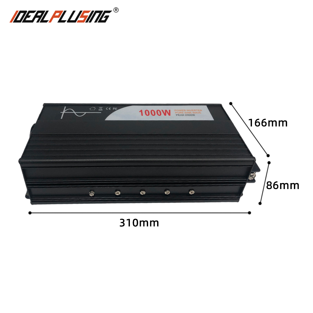 IDEALPLUSING Pure Sine Wave Solar Off-Grid Power Inverter 12V/24V/48V/72V DC to 110V/220V AC 500W-1000W for Home Backup Power