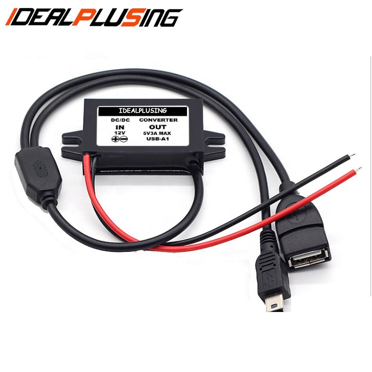 Factory Customization Waterproof IP67 Dc 90v to 5v Converter 3a 15w 1/2 Female USB+Female USB Buck Module Dc-dc Converter