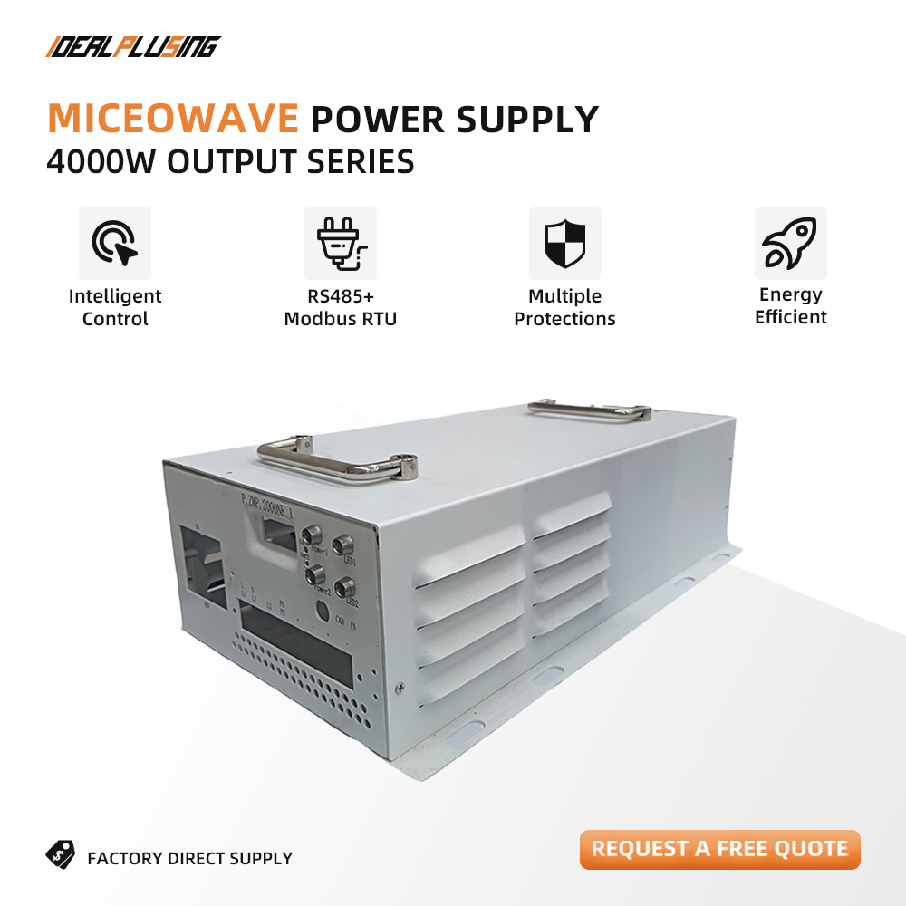 Fast Response Wide Load Adaptability 4000W Reliable Adjustable Microwave Power Supply for Laboratory & Industrial Use