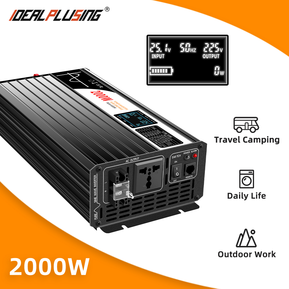 High Quality 1000W 2000W Car Power Supply Inverter 50/60hz 24V 48V 72V 110V 120V 230V 240V Pure Sine Wave Inverter