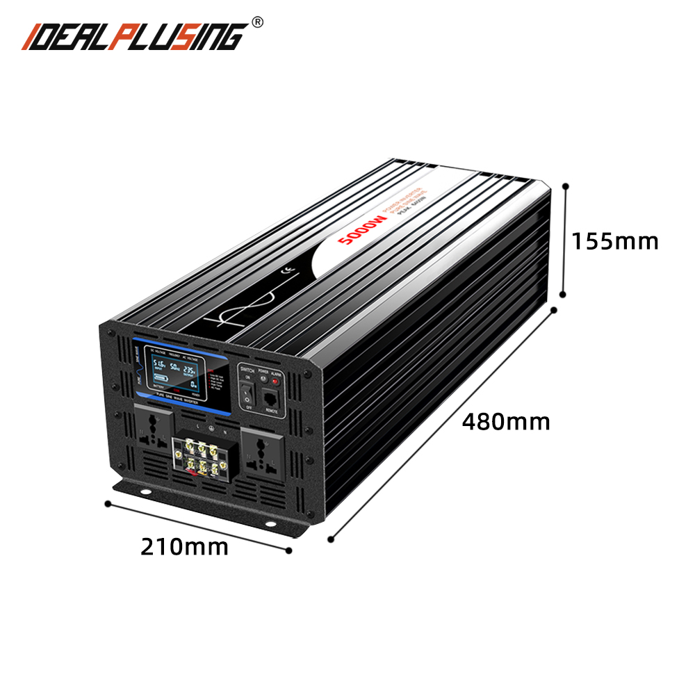 High Performance 12V 24V 48V to 220V 240V Inverter 5000W Pure Sine Wave Inverter for Household Appliance