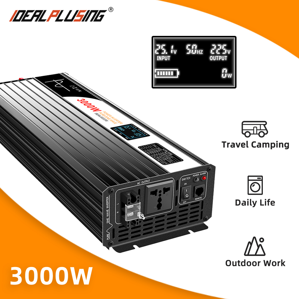 Hot Sale 3000W Car Power Inverter12V 24V 48V 60V 72V 84V to AC 100V 110V 120V 220V 230V 240V Pure Sine Wave Inverter