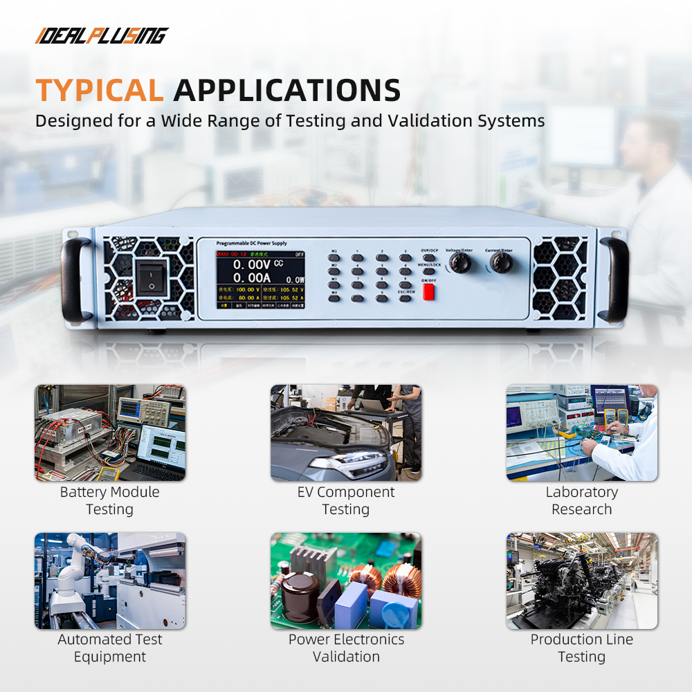 IDEALPLUSING Programmable DC Power Supply 75VDC 500VDC 2250VDC 2A with Dual Encoder Adjustment Intelligent for Burn-in Testing