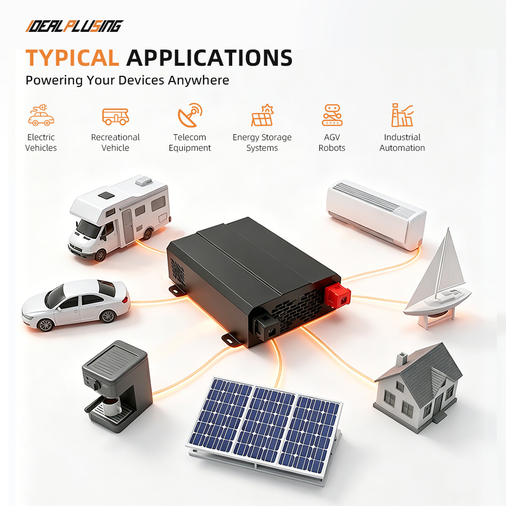 OEM/OEM Pure Sine Wave Power Inverter 48V 60V 72V to 220V 50Hz/60Hz with LED Display High Efficiency for Industrial Automation