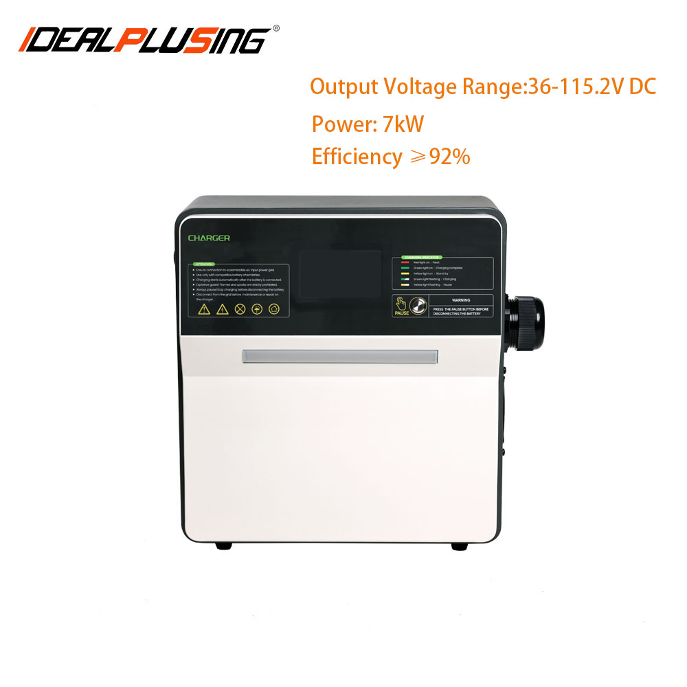 IDEALPLUSING Smart Electric Vehicle Battery Charger Fast Charging 36VDC 48VDC 115.2VDC 100A 7KW for EV and Utility Vehicles