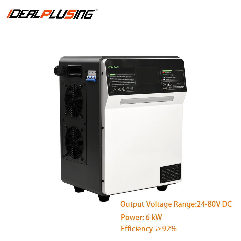 IDEALPLUSING Waterproof Marine Battery Charger Smart Automatic Fast Charging 24VDC 150A 6kW for Boat AGM GEL Lithium Batteries