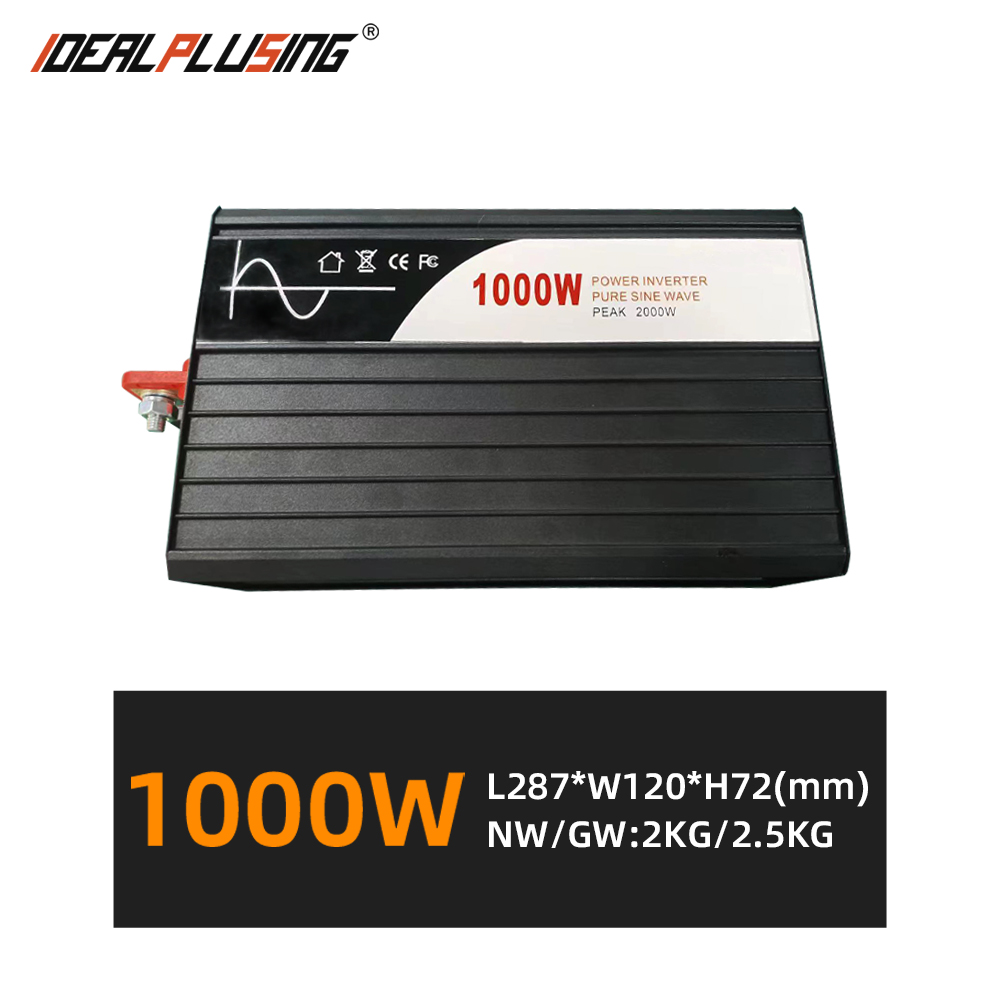 IDEALPLUSING Pure Sine Wave Solar Off-Grid Power Inverter 12V/24V/48V/72V DC to 110V/220V AC 500W-1000W for Home Backup Power