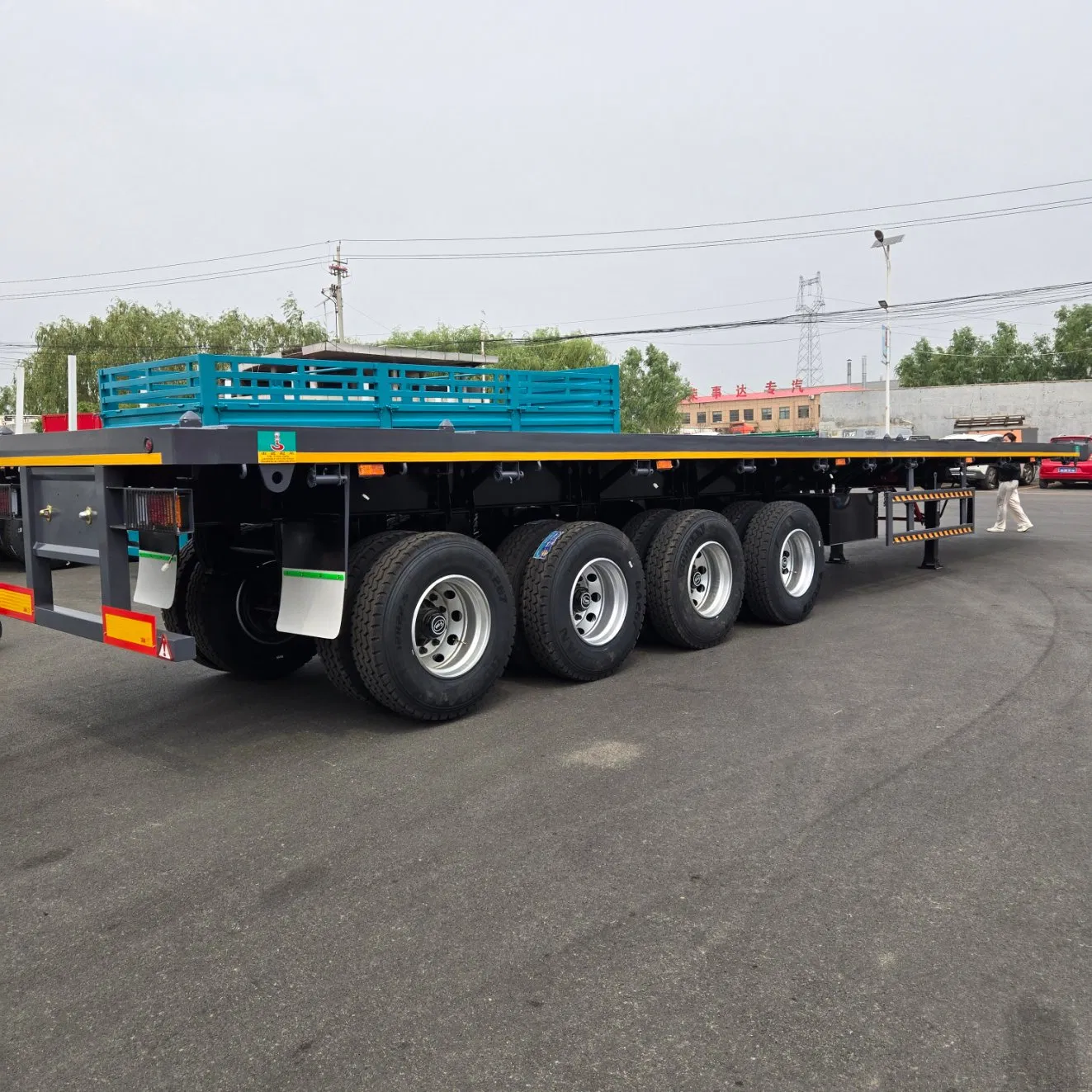 Hot Sale 4 Axle 40FT Container Flatbed Semi Trailer 80ton Capacity Truck Trailers New Price for Sale