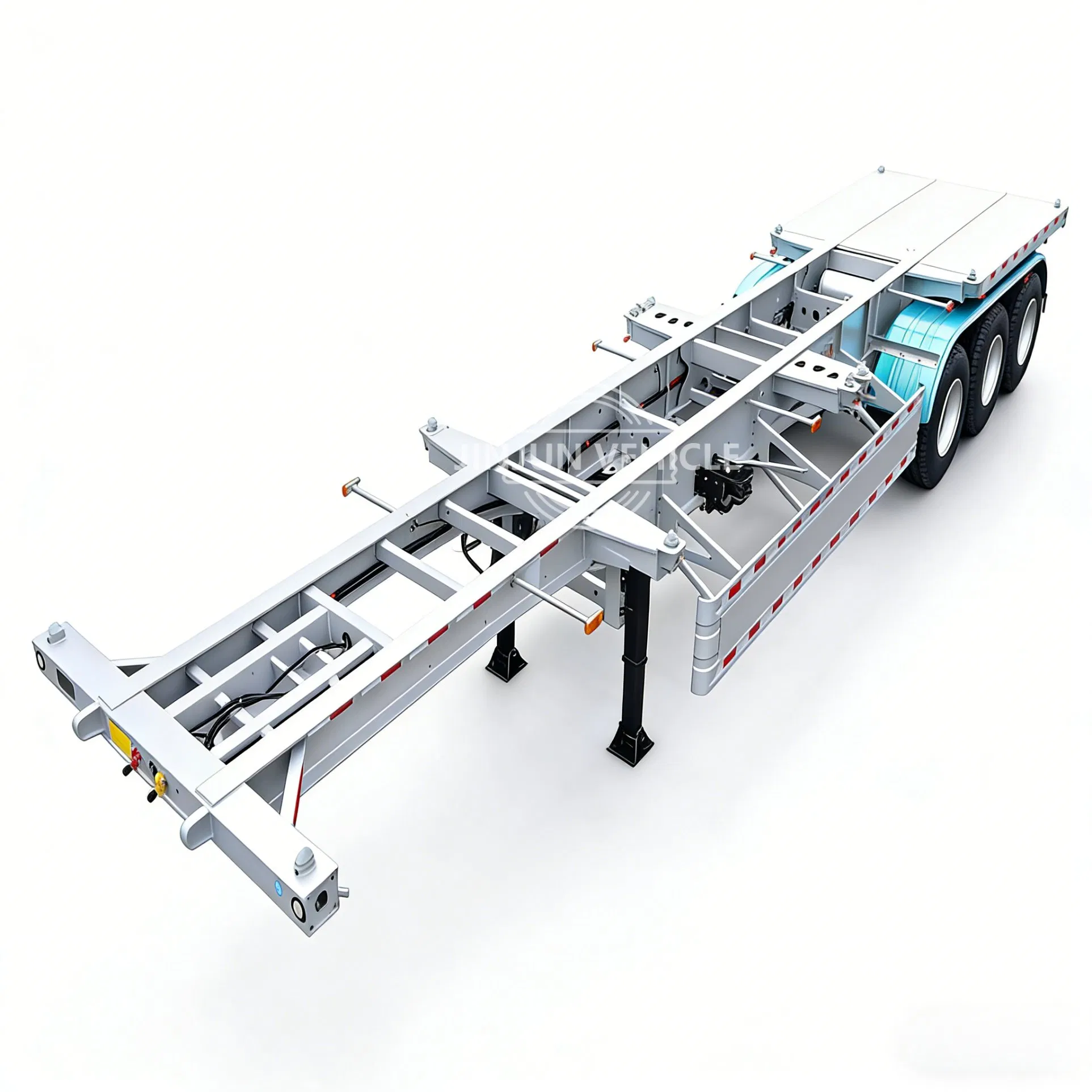 20FT 40FT 45FT Flatbed Container Cargo Transport 3/4 Axles Customized Skeleton Chassis Semi Trailer