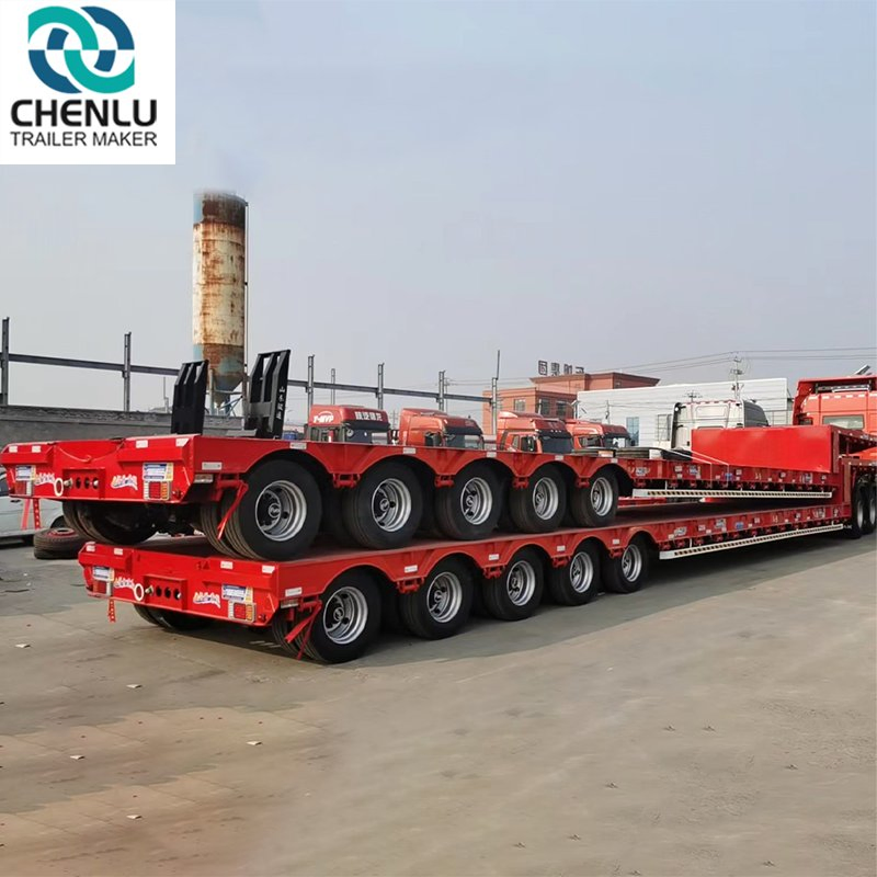 Transporting Excavators, 40/50/80 Ton 3/4 Axle 40 FT 45 FT Low Bed Semi-Trailer
