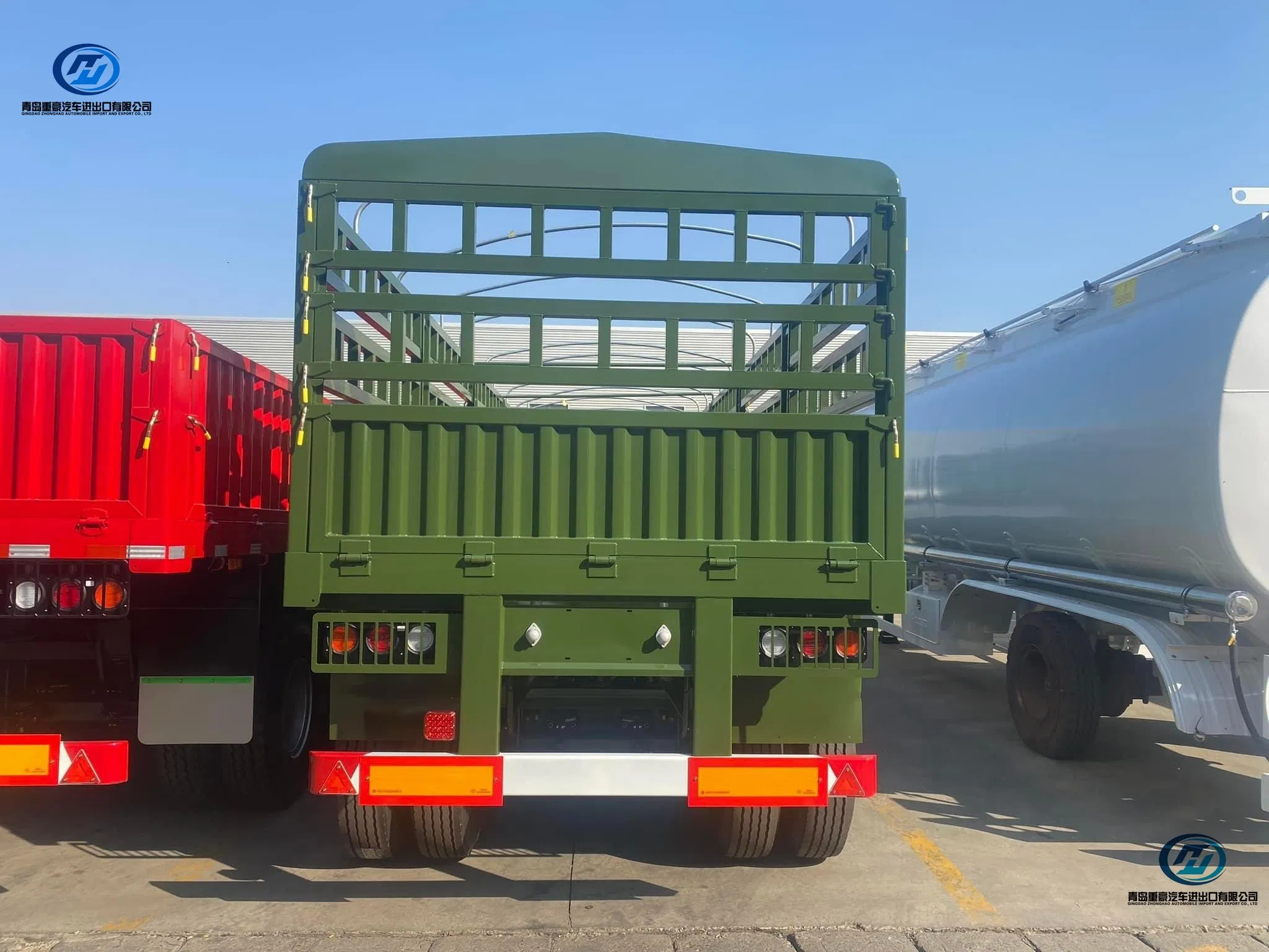 3 Axle 60 80 Ton Fence Livestock Animal Cattle Stock Cargo Transport Fence Truck Semi Trailer Fence Truck Trailer