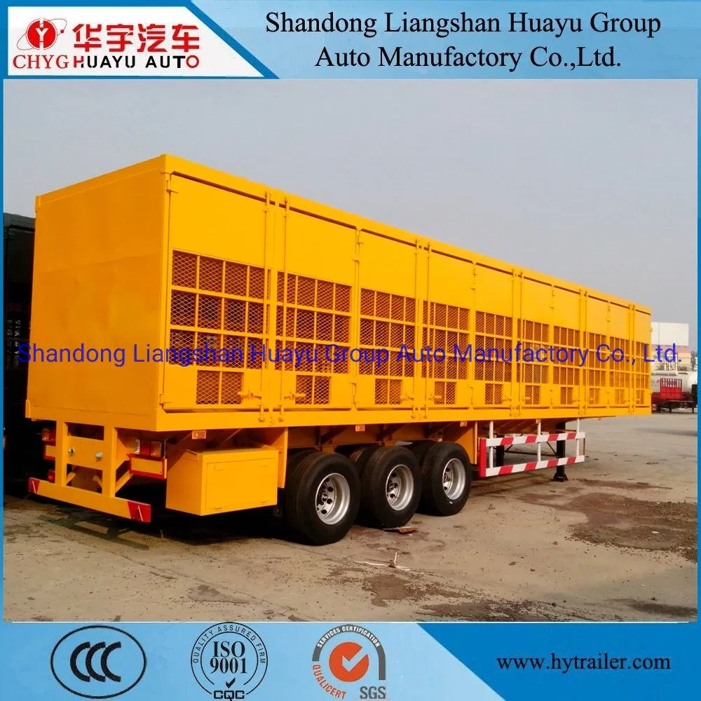 Three Axle 50 Ton Van/Box/Side Wall/Fence/Stake Truck Semi Trailer for Animal/Livestock/Beer Transport