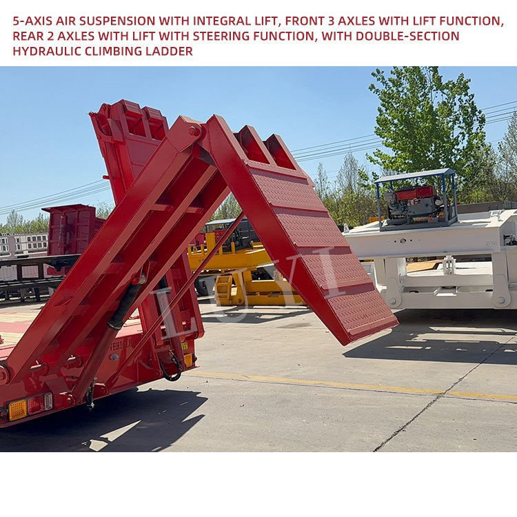 2/3/4/5 Axle Low Bed Loader Gooseneck Heavy Duty Transportation Platform Cargo 50/60/80/100/120 Lowbed Lowboy Flatbed Semi Truck Trailer for Sale