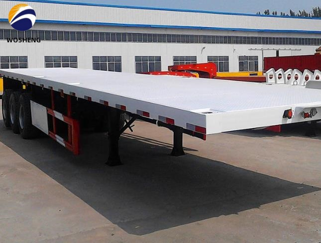 Wosheng Factory Heavy Truck 40FT Flatbed Cargo Shipping Side Loader Container Transport Skeletal Chassis Tractor Semi Truck Trailer