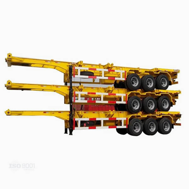 Heavy-Duty 3 Axle Skeleton Semi Trailer with 60 Tons Capacity and Reinforced Double Drop Frame for Secure 40hq Container Transport in Harsh Conditions