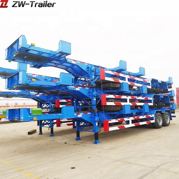 Zw Group 3 Axle 20FT 40FT Skeletal Container Chassis Skeleton Semi Trailer for Dominica