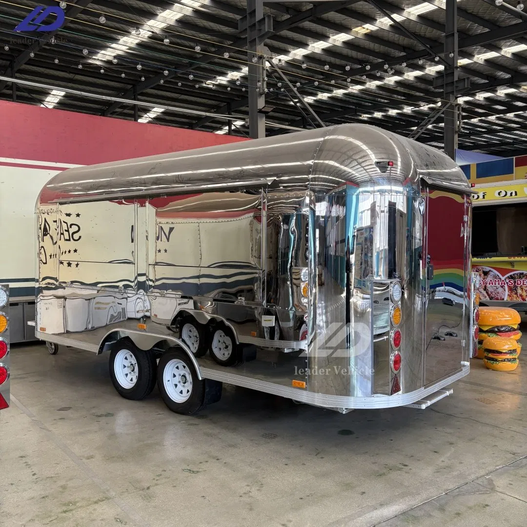 Factory Mobile Full Kitchen Refrigerator Ice Cream Fast Food Outdoor Pizza Bakery Cart Home Restaurants Street Stainless Steel Food Trailer