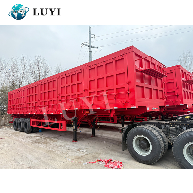 High Quality 60-Ton Luyi 3-Axle Hydraulic Dump Truck/Side Dumper Tipper Semi Trailers 30-50cbm New Steel Material