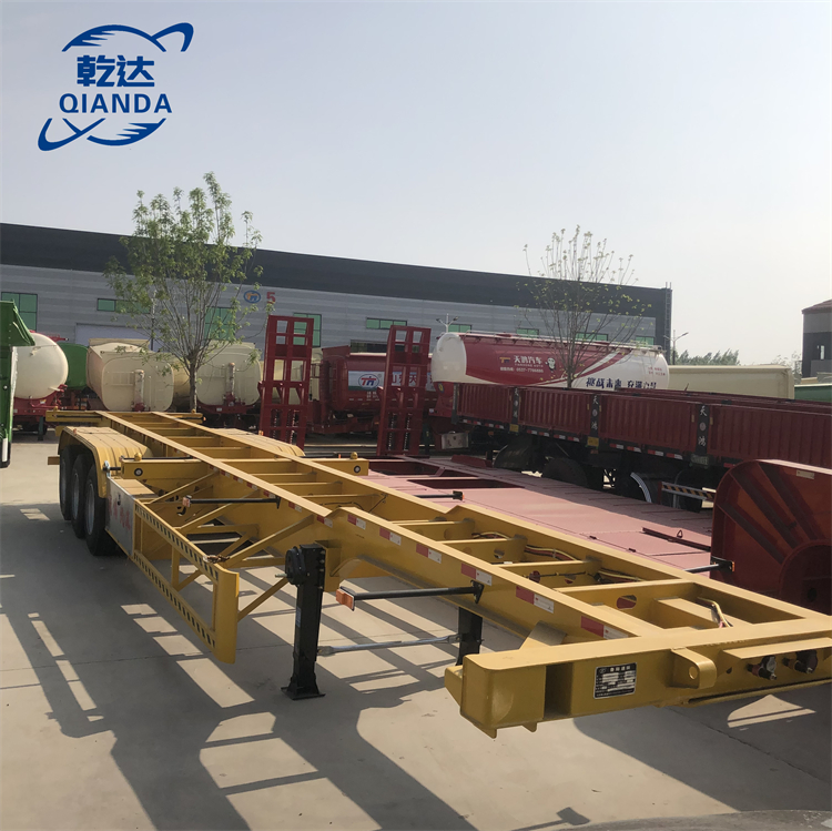 Selling All-New Frame Flat Container Transport Semi Trailer 3 Axle Skeleton for Sale in Africa