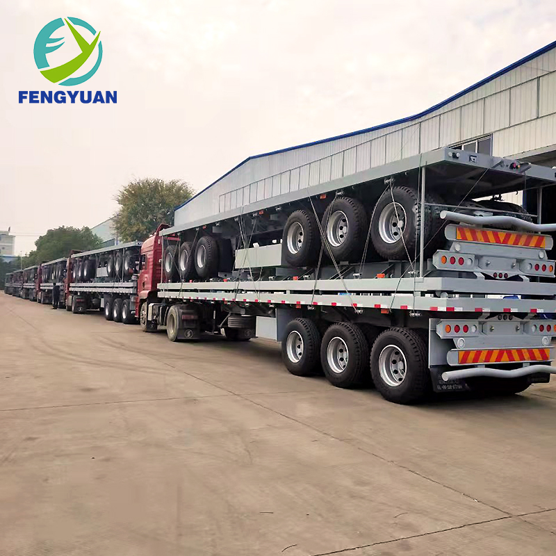 3 Axle 40 Feet Flatbed Semi Trailer Heavy Truck 30t 40t
