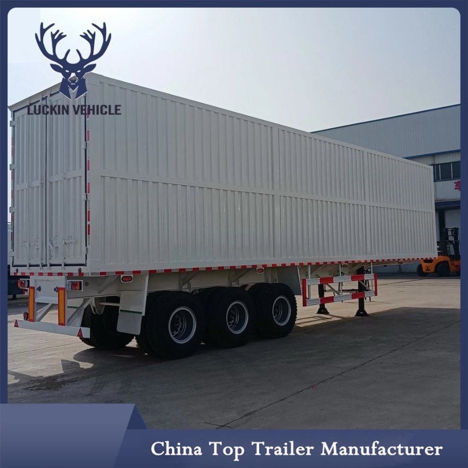 China Low Price Side Curtain Trailer Best Selling 3 Axle Enclosed Cargo Dry Box Van Semi Trailer 12m Long 12 Wheels Cargo Transportation