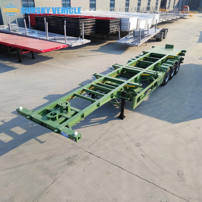 High Quality 40FT Skeleton Semi-Trailer for 20gp 40hq Container Transport