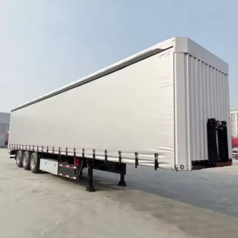 2 3 4 Axle Curtain Side Box Van Type 45FT Cargo Transport PVC Tarpaulin Sliding Cargo Truck Semi Trailer with Air Suspension Low Price