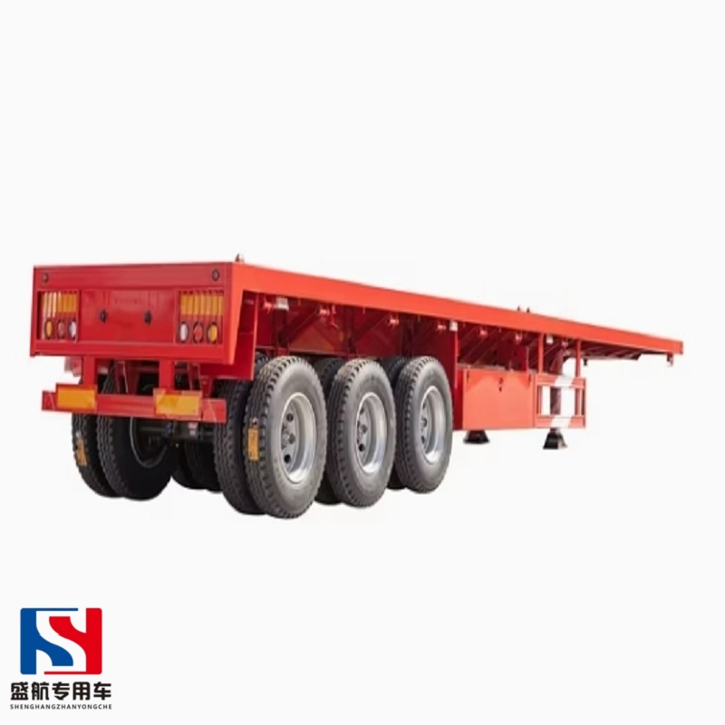 Heavy-Duty Low Flatbed Semi Trailer for Truck Efficient Cargo Transport