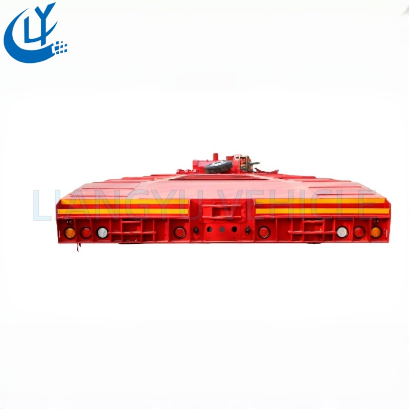 Extendable Lowboy / Lowbed Semi Trailer Multi Axles 100t-150t Heavy Duty Low Flat Bed Step Deck Truck Trailer for Construction Machinery Transport