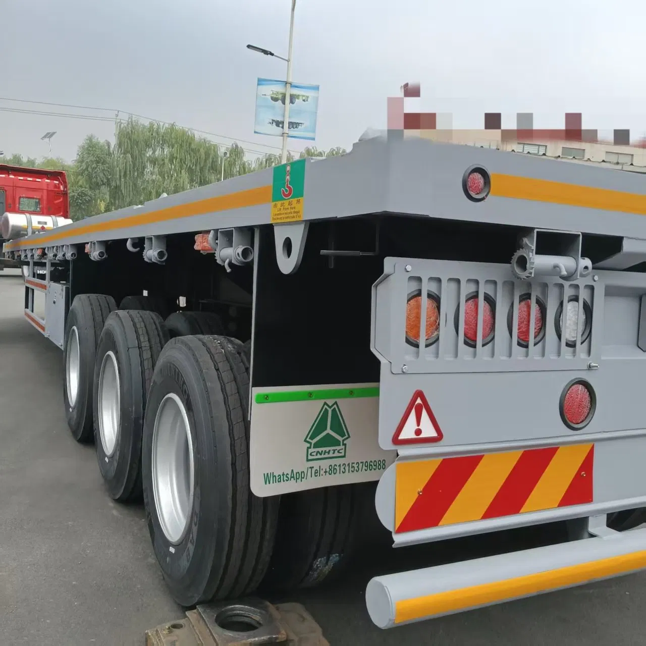 2/3/4 Axles 40/60/80t 20/40/45FT Flat Bed Flatbed Semi Truck Trailers Heavy Duty Container Lowbed Loader Skeleton Car Carrier Side Wall Semi Trailer