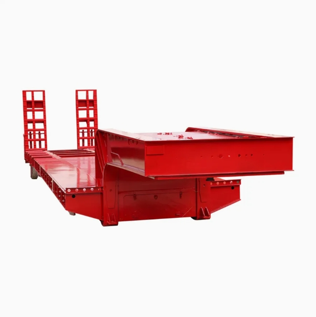 Low Bed Semi Trailer with Extendable Deck 3-Axle 120t Capacity Load 18000mm Max Length Rust-Resistant Coating