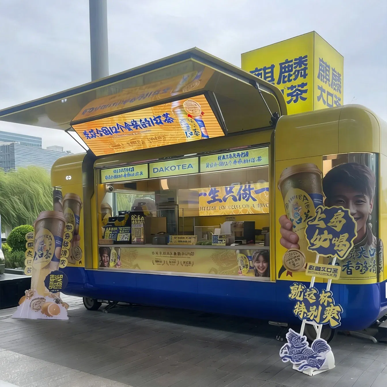 Food Trailer Truck Cart Concession Full Kitchen Freedom Mobile Food Trailer BBQ White Towable Food Trailer with Grill Factory Fully Equipped Food Trailer