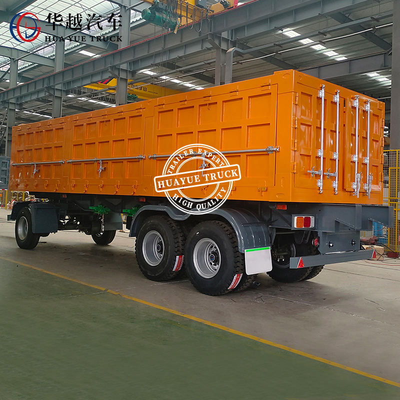 Factory Supply Lower Price 3 Axle 12 Wheels Drawbar Full Trailer with Side Wall in Africa for Sale