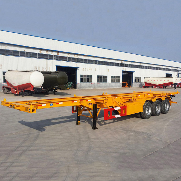 Heavy-Duty Low Bed Skeletal Container Carrier Semi Trailer