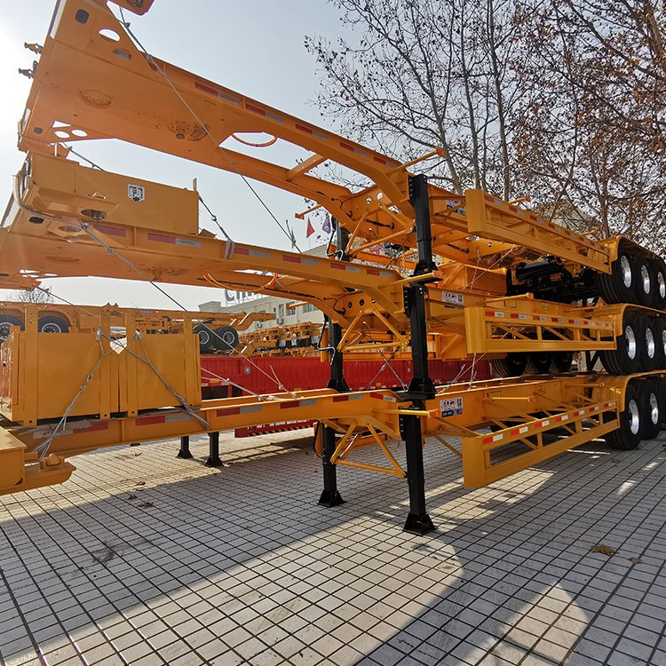 Best Selling Factory 2 Axle 20FT Container Transport Skeleton Container Trailer 3 Axle 40FT 45 FT Skeletal Container Chassis Semi Trailer for Sale