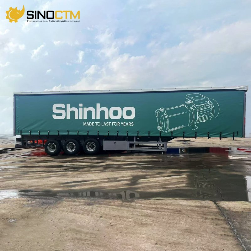 New 3/4 Axle Dry Van Cargo Trailer 45FT 60tons Side Curtain Box Open Container Semi Trailer Price
