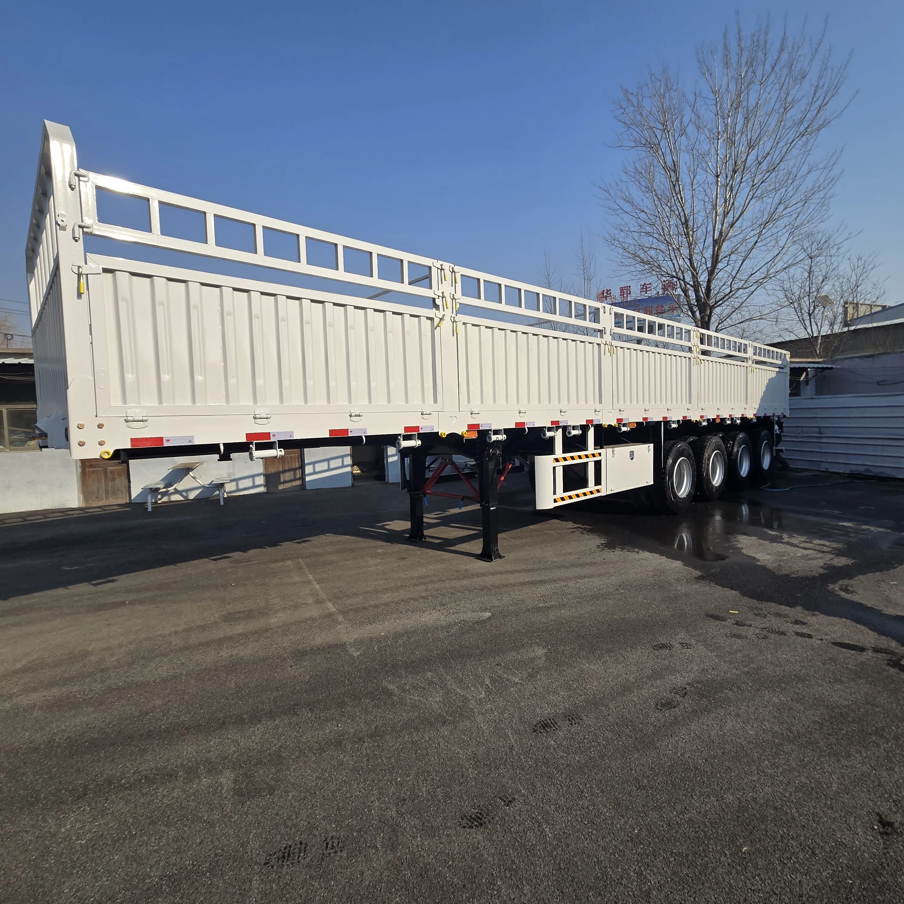 New Price for Sale 4 Axles 50 Tons Capacity Detachable Fence Cargo Semi Trailer Premium Customized Hydraulic Dump Trailer