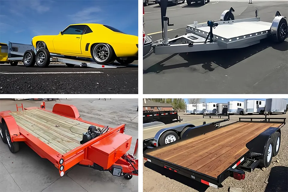 Tilt bed car hauler trailer