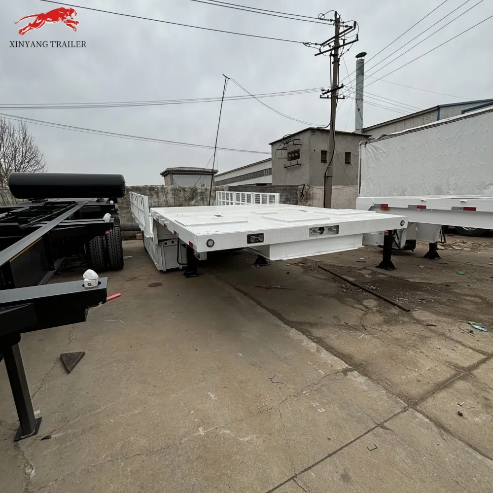 High Quality 3 Axle, 60 Ton Black Skeleton Semi Trailer.
