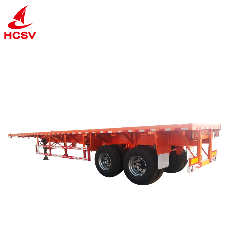 Best Price High Strength 2 Axles 40FT Container Aluminum Lifting Type Twist Locks Flatbed Decking Platform Board Flat Bed Semi Trailer