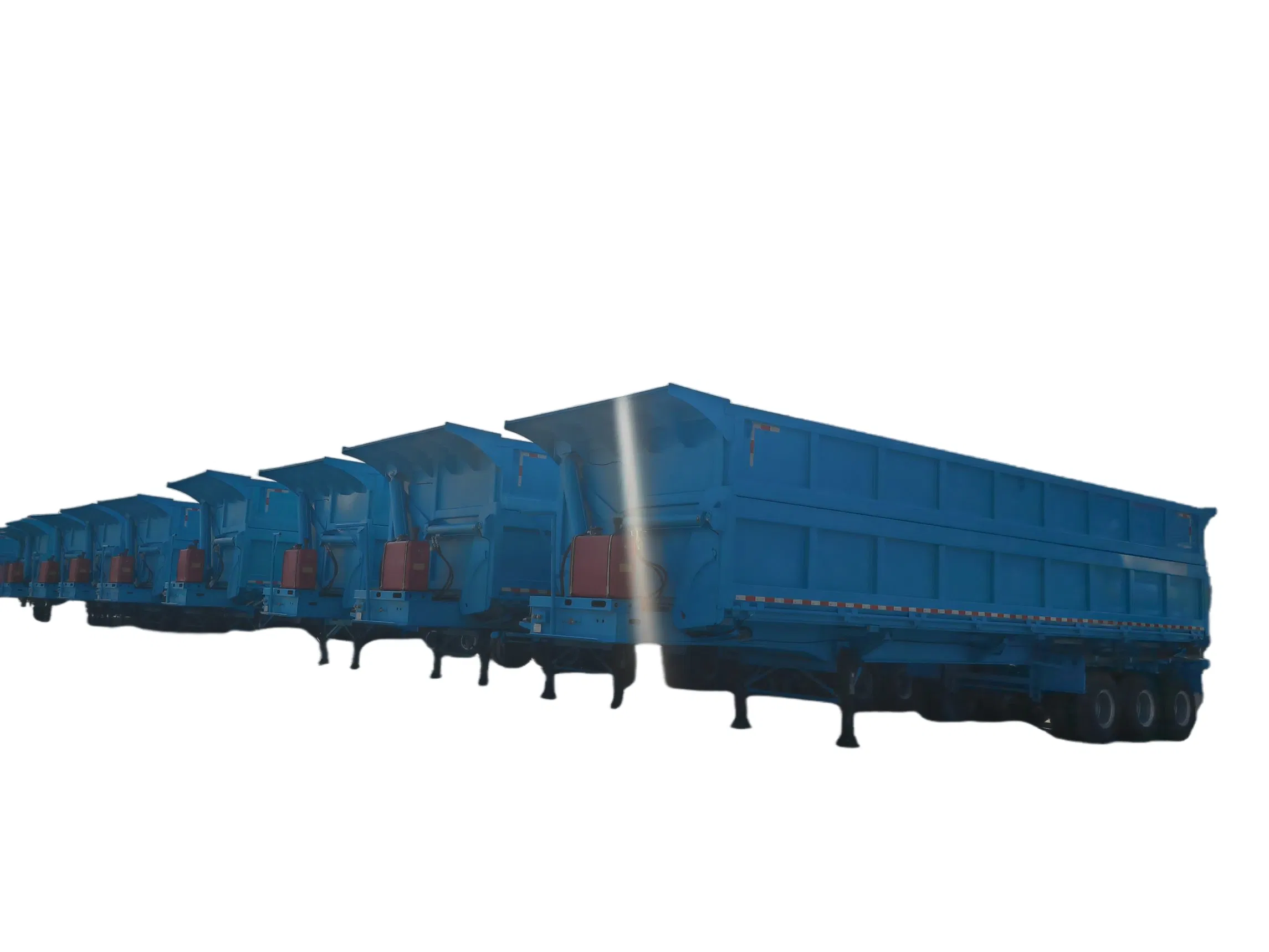 New 3 4 Axles Side Drop Tipper Semi Trailer Side Dump Trailer