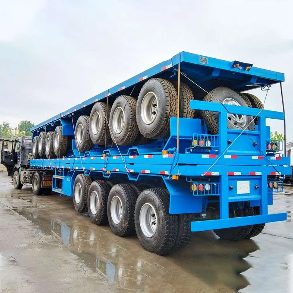 Factory Price 2axles 3 Axles Extendable 40FT Flatbed Semi Trailer with 70tons Capacity Semi Trailer