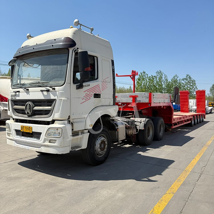 3 4 5 Axle 60 100 120ton Hydraulic Extendable Gooseneck Drop Deck Flat Low Bed Loader Platform Lowbed Semi Trailer Lowboy