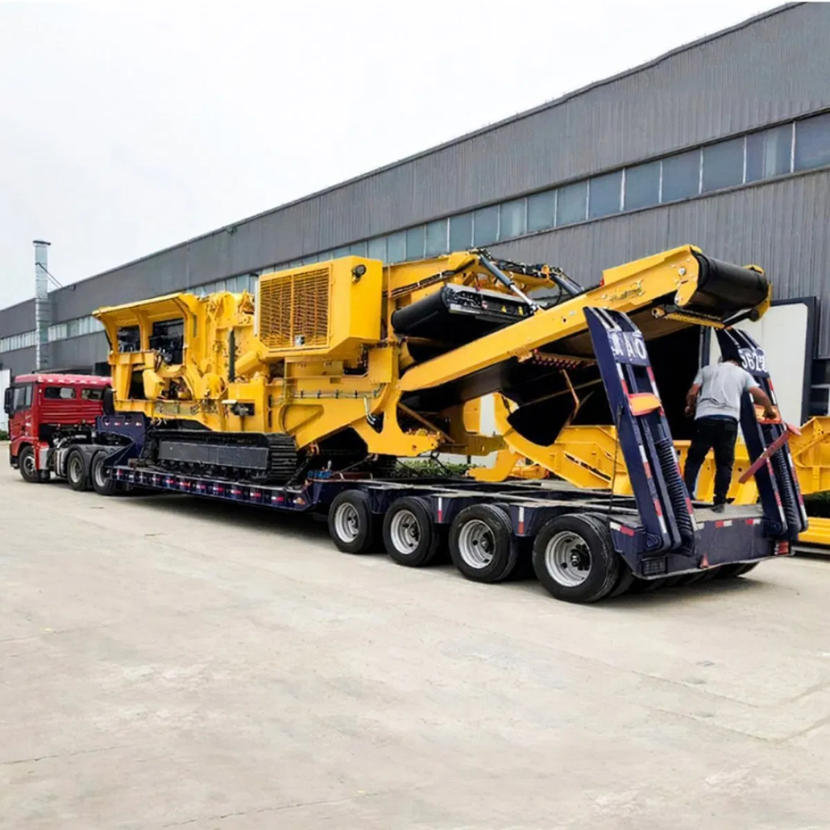 Gooseneck Flat Truck Goldhofer Lowboy Low Bed Trailer Shipping Container 100 Ton Lowbed Log Semi Trailer