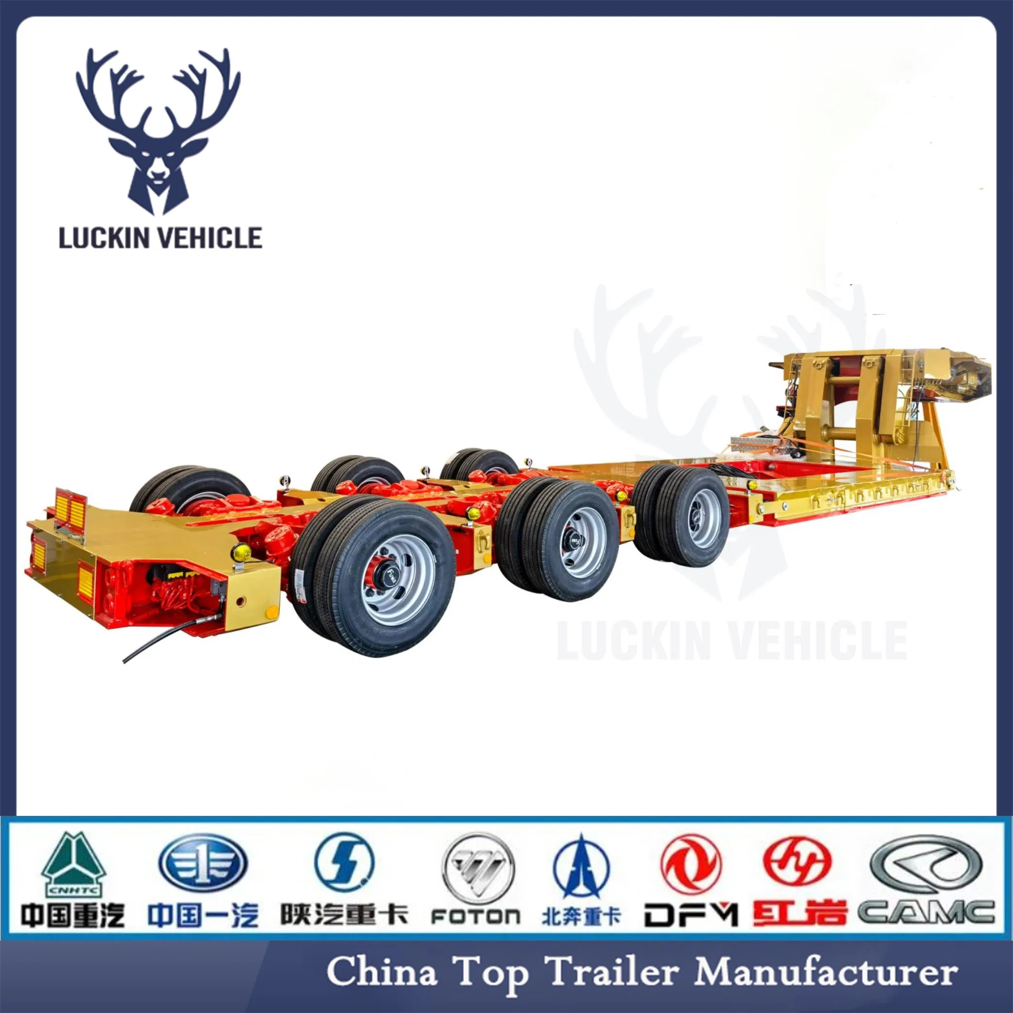 Extendable Double Drop Lowbed Semi Split Special Industry Custom Chassis Rgn Lowboy Trailer for Sale