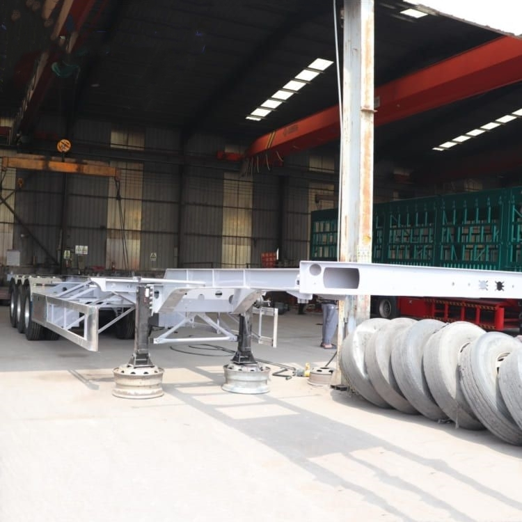 Container Cargo Trailer 3 Tri Axle Gooseneck Skeleton Skeletal Semi Trailer for Sale Manufacturer